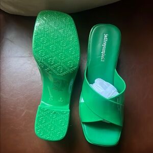 Jeffrey Campbell Vibrant Green Slide Sandals